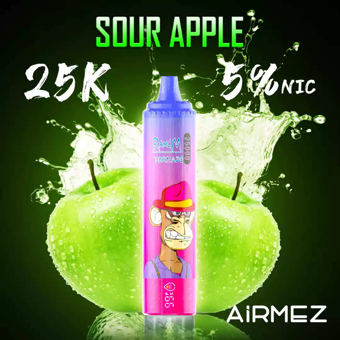 Airmez TORNADO 25K Puffs - Premium jednorazni vape s 25000 pufova, zaslon za indikaciju baterije i tekućine