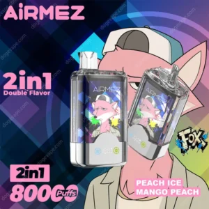Airmez Fox 2in1 80K jednorazni vape uređaj, dva premium okusa u jednom uređaju, serija Airmez Fox