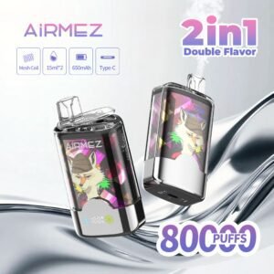 Airmez Fox 2in1 80K jednorazni vape, dva različita okusa za raznolik iskustvo