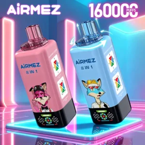 Airmez Fox 8in1 160K jednorazni vape, osm različitih okusa za raznolik iskustvo