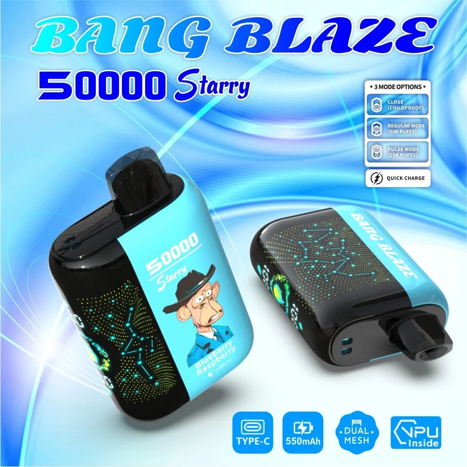 Bang Blaze 50000 Puffs Starry jednorazni e-cigareta, detalji dizajna uređaja