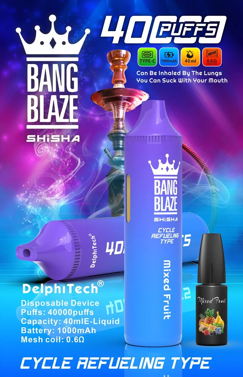 Bang Blaze Shisha 40K Puffs jednorazni e-cigareta, detalji dizajna uređaja