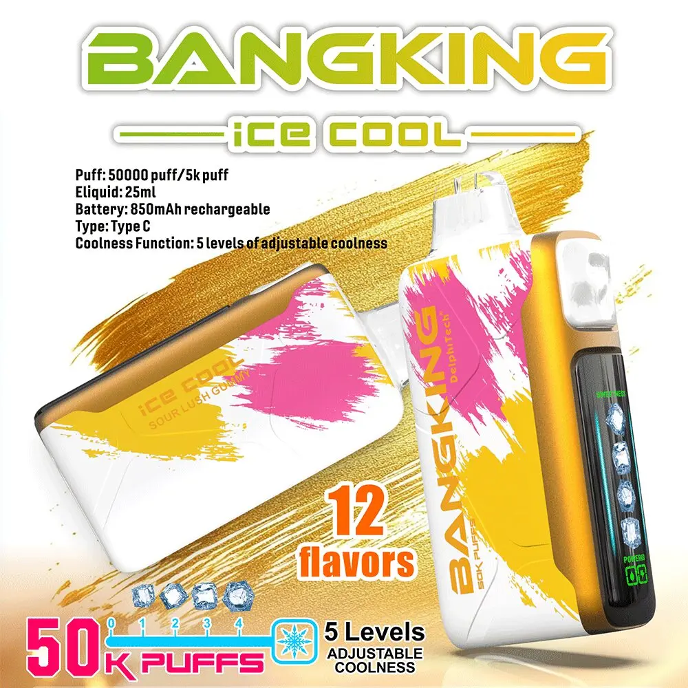 Bang King 50000 Puffs Ice Cool jednorazni vape uređaj, hladni e-cigareta okus, serija Bang King Ice Cool