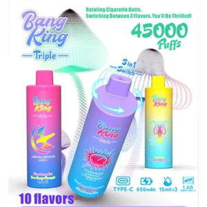 Bang King Triple 45000 Puffs jednorazni vape uređaj, tri okusa u jednom uređaju, serija Bang King Triple