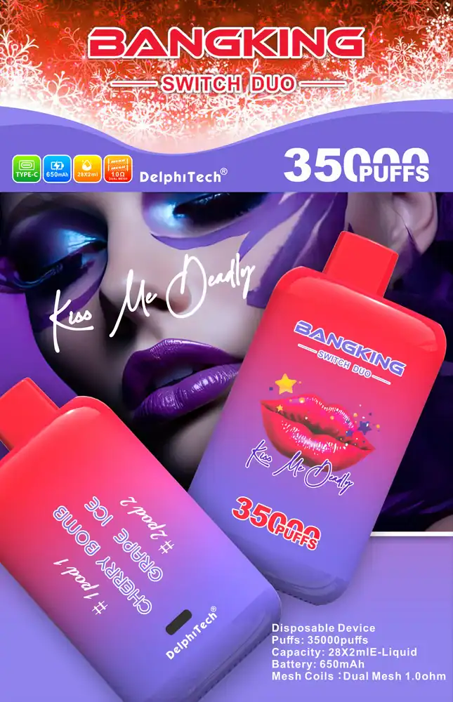 Bang King Switch Duo 35000 Puffs jednorazni vape, Passion Kiss okus s voćnim notama