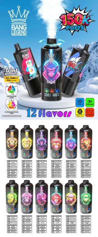 Bang Legend 150K Puffs 6v1 – 6 okusa u jednom uređaju i 150.000 pufta