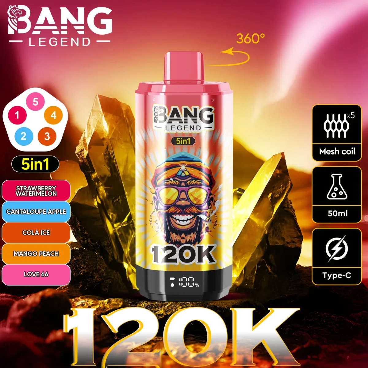 Bang Legend 120000 Puffs Sve Okuse - Jednokratni Vape