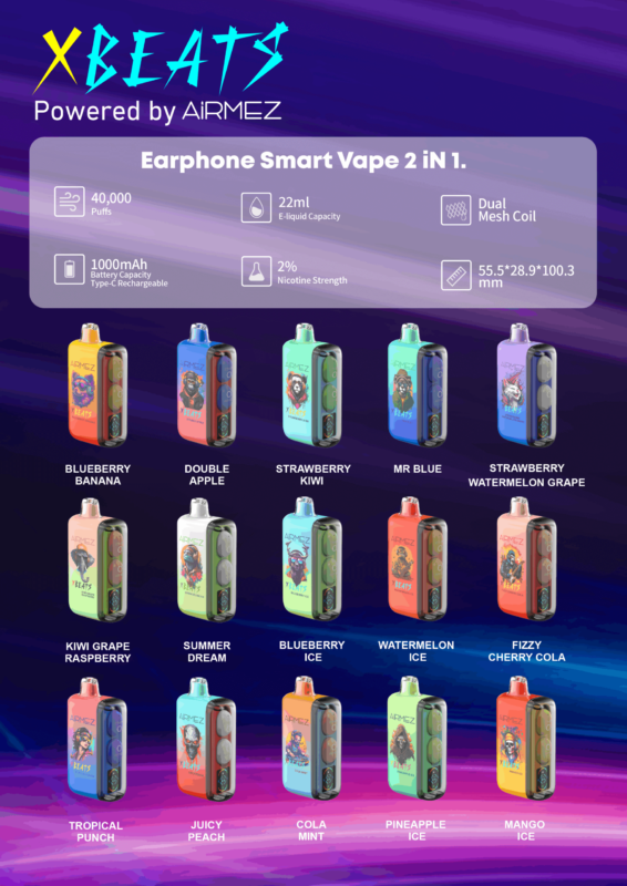 Airmez Xbeat 40K Puffs 2 in 1 – najbolji dual okus vape sa 40.000 pufova za Hrvatsku 2026 | 2% nikotina